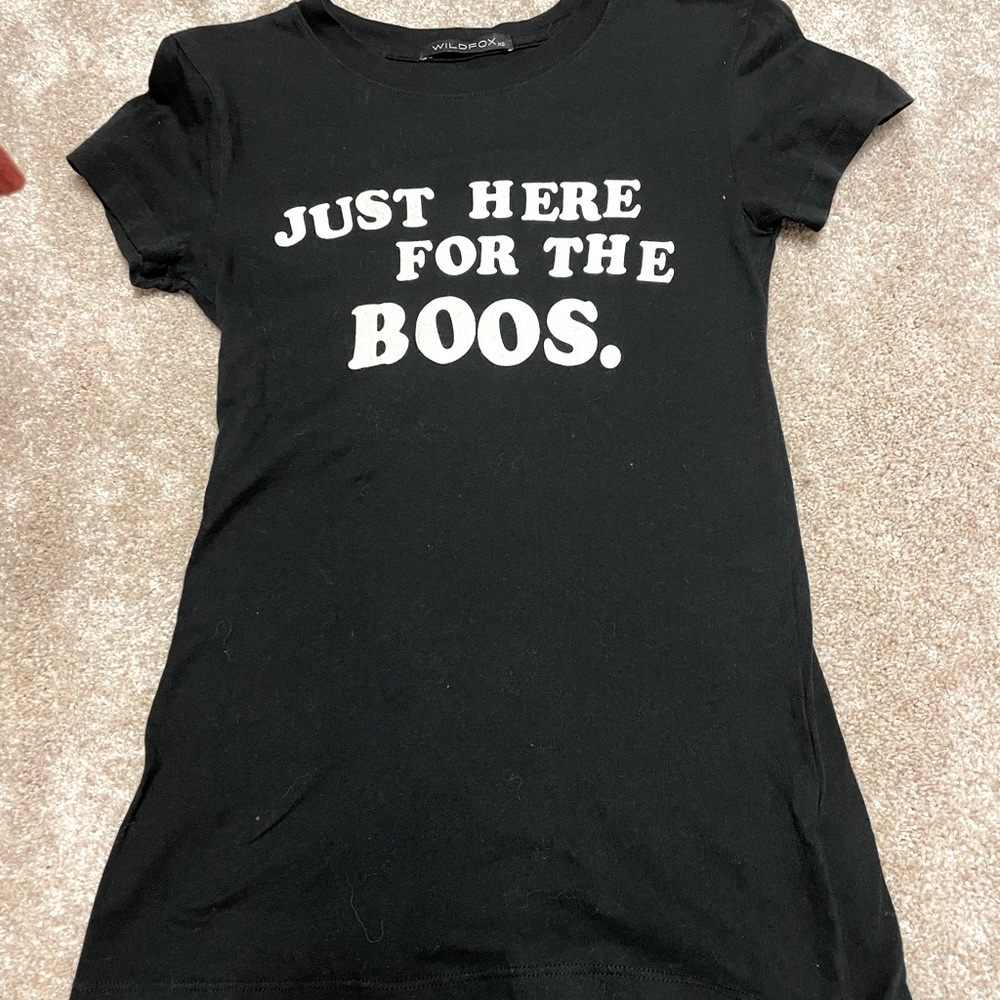 Wildfox Halloween “Just Here For The Boos” Black Graphic Halloween Tee